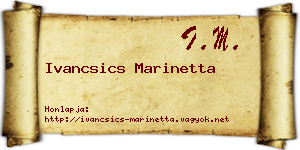 Ivancsics Marinetta névjegykártya