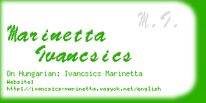 marinetta ivancsics business card